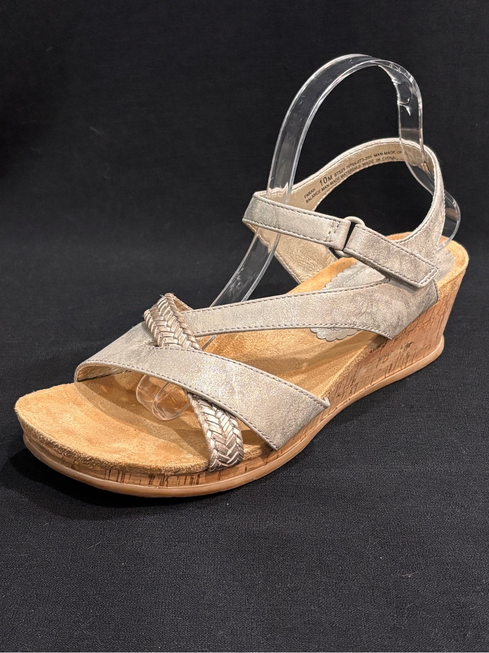 Baretraps Women's Silver  Cork Wedge Sandal Size 10